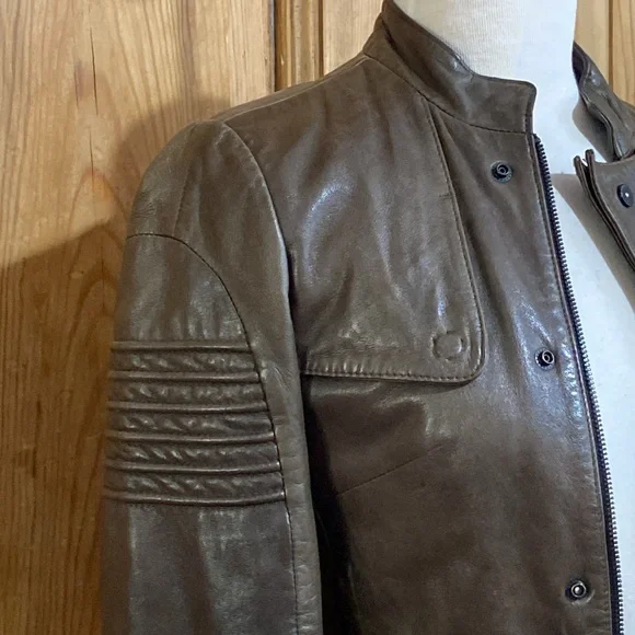 G-star Brown leather bomber